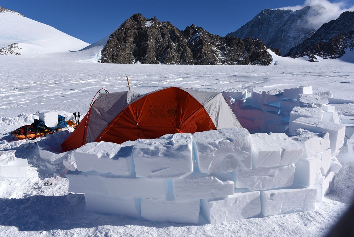 17D A Well Protected Tent With Its Own Ice Wall After The Storm On Day 8 At Mount Vinson Low Camp